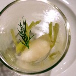 Limettensorbet mit Gurke und Dill